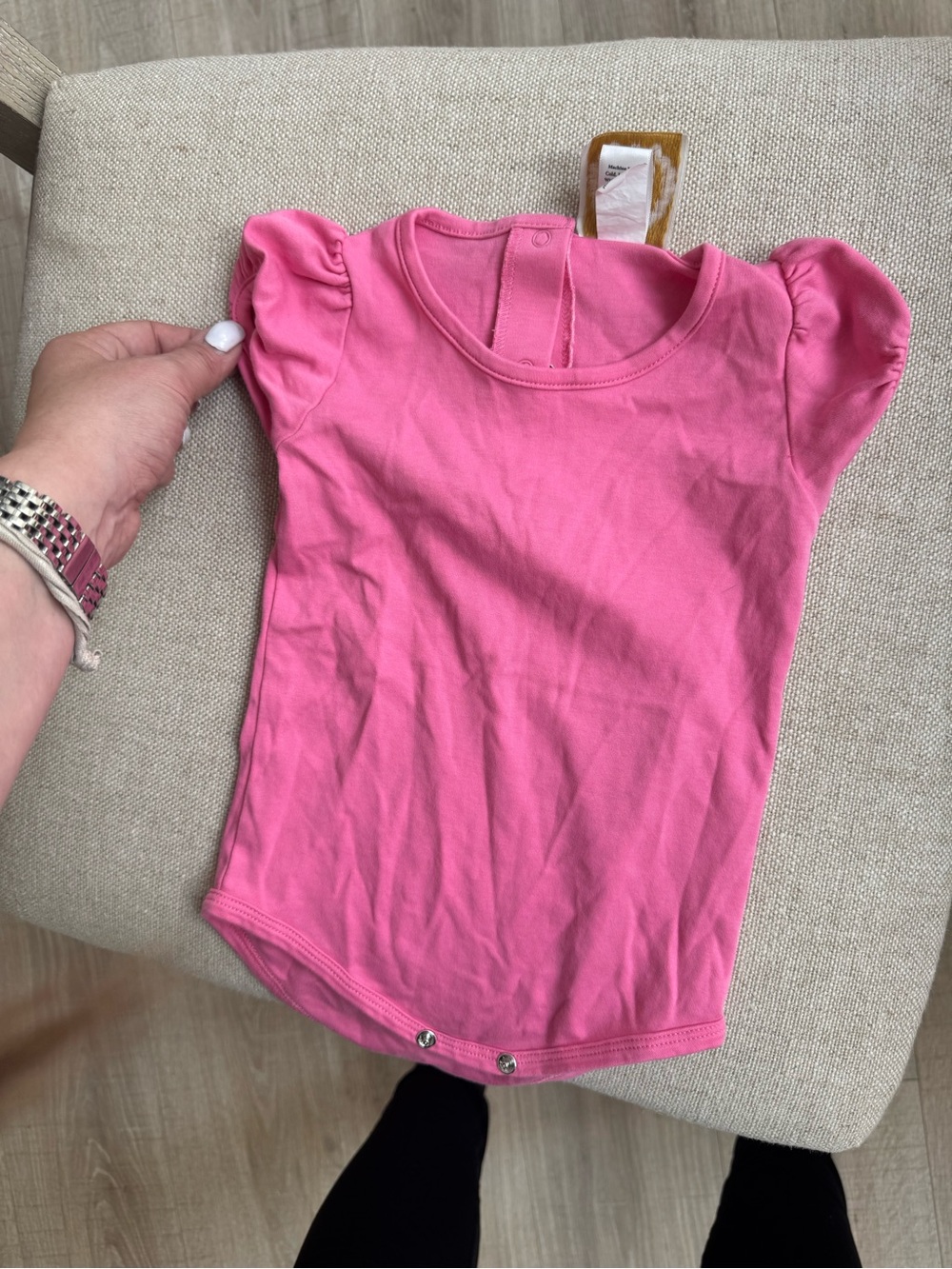 The Beaufort Bonnet Company Pink Ruffle Sleeve Short Sleeve Bodysuit